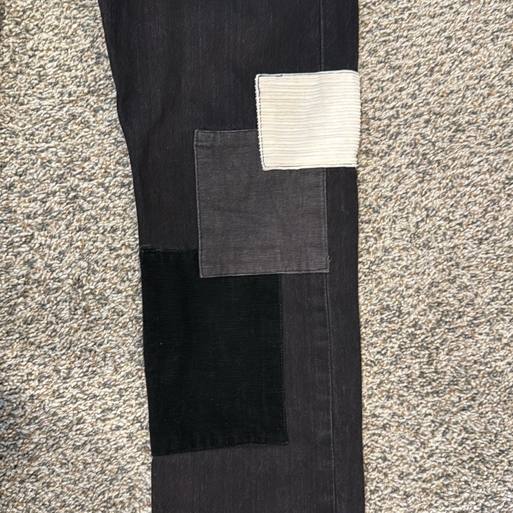 Levi’s Patchwork Button Fly Crop Frayed 30 - image 2